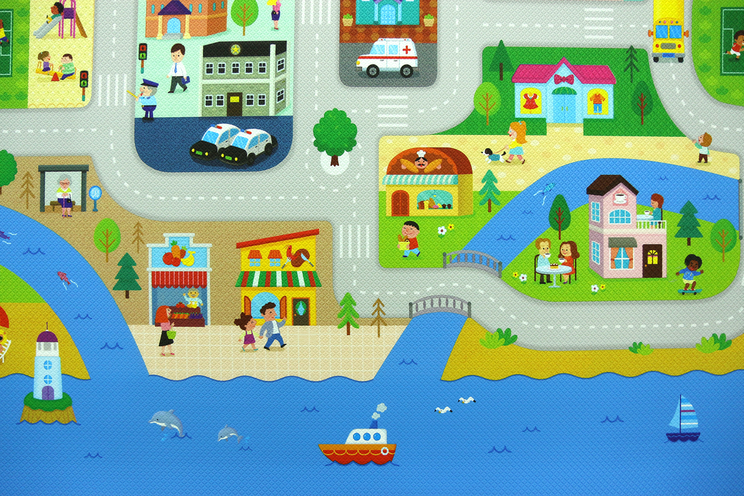 Dwinguler Play mat - Big Town Close up