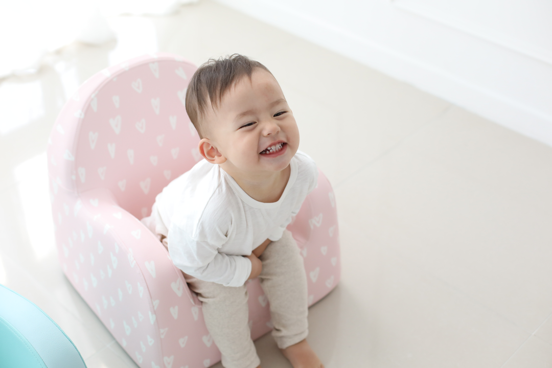 Kids pink online leather sofa